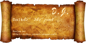 Dalkó József névjegykártya